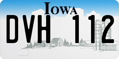 IA license plate DVH112
