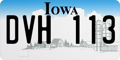 IA license plate DVH113