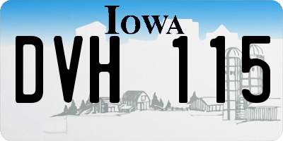 IA license plate DVH115