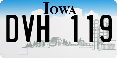 IA license plate DVH119