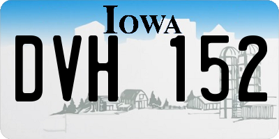 IA license plate DVH152