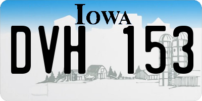 IA license plate DVH153