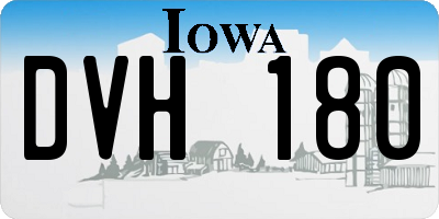IA license plate DVH180