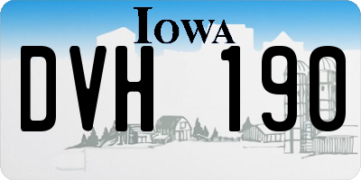 IA license plate DVH190