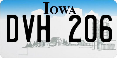 IA license plate DVH206