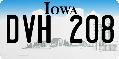 IA license plate DVH208