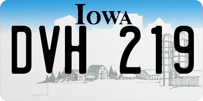 IA license plate DVH219