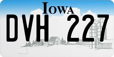IA license plate DVH227