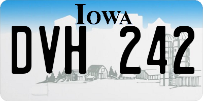 IA license plate DVH242