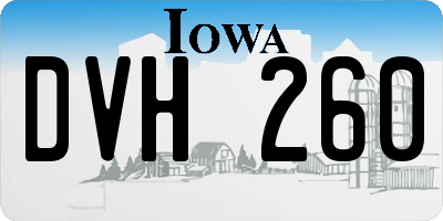 IA license plate DVH260