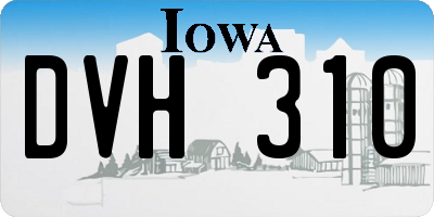 IA license plate DVH310