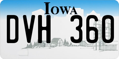 IA license plate DVH360