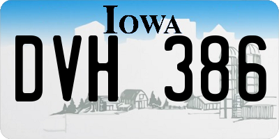IA license plate DVH386