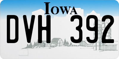 IA license plate DVH392