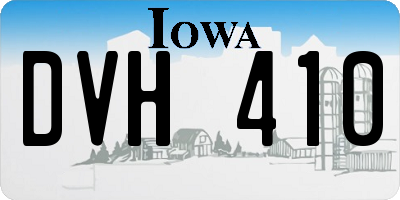 IA license plate DVH410