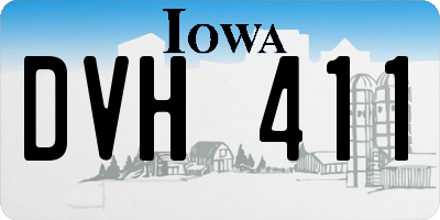 IA license plate DVH411