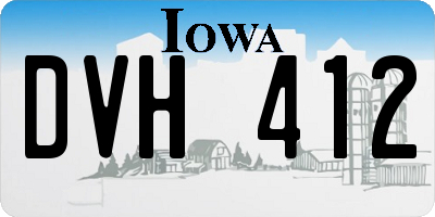 IA license plate DVH412