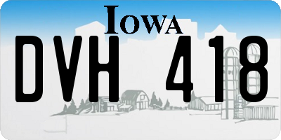 IA license plate DVH418