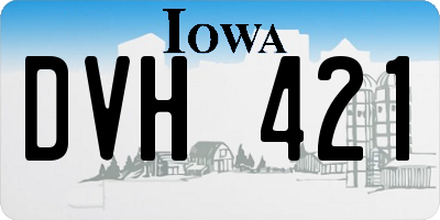 IA license plate DVH421