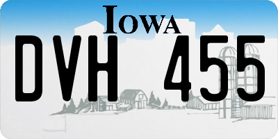 IA license plate DVH455