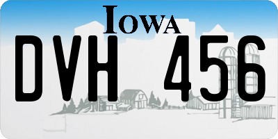 IA license plate DVH456