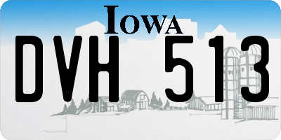IA license plate DVH513