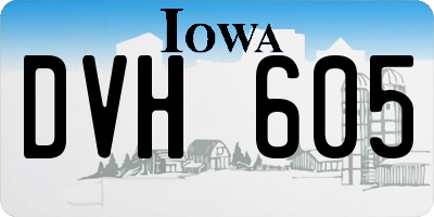 IA license plate DVH605