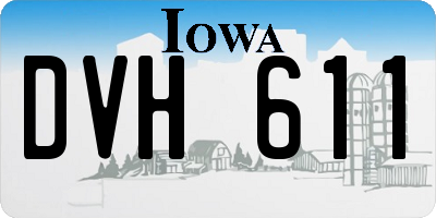 IA license plate DVH611