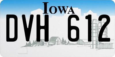 IA license plate DVH612