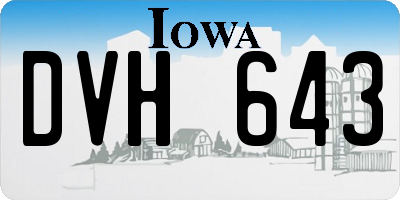 IA license plate DVH643