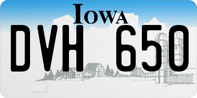 IA license plate DVH650