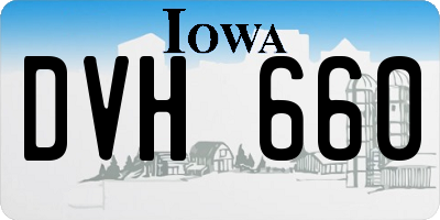 IA license plate DVH660