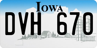 IA license plate DVH670