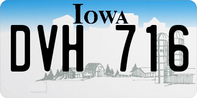 IA license plate DVH716
