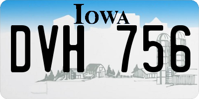 IA license plate DVH756