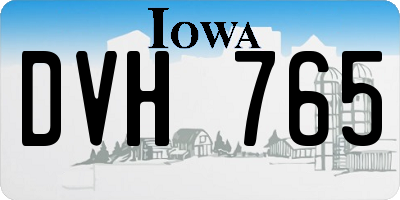 IA license plate DVH765