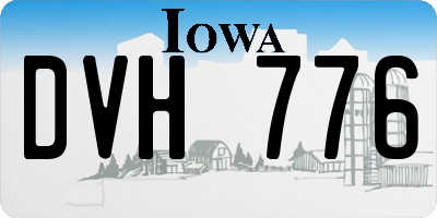 IA license plate DVH776
