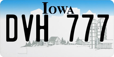 IA license plate DVH777