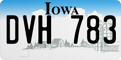 IA license plate DVH783