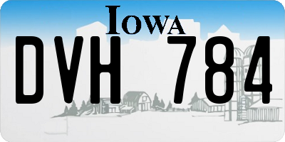 IA license plate DVH784