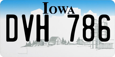 IA license plate DVH786