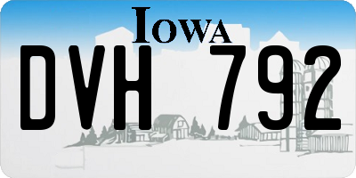IA license plate DVH792