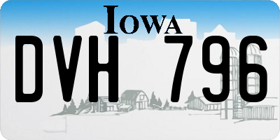 IA license plate DVH796