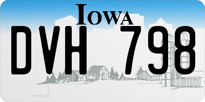 IA license plate DVH798