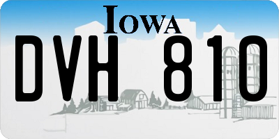 IA license plate DVH810