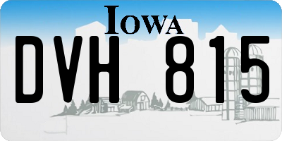 IA license plate DVH815