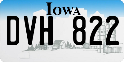 IA license plate DVH822