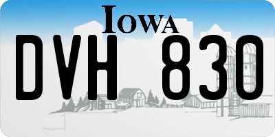 IA license plate DVH830