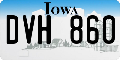 IA license plate DVH860