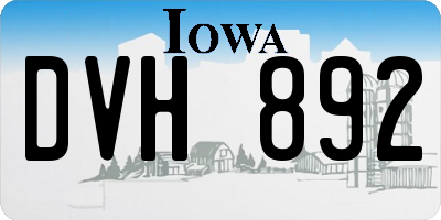 IA license plate DVH892
